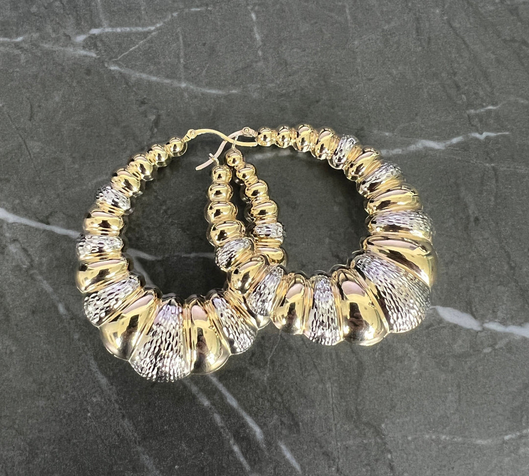 10K Extra Large Shrimp Earrings