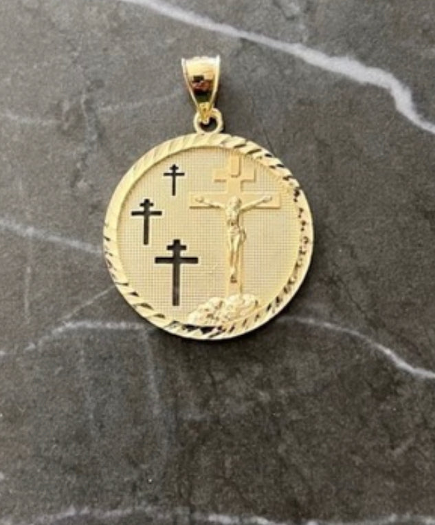 10k Jesus Cross Medallion