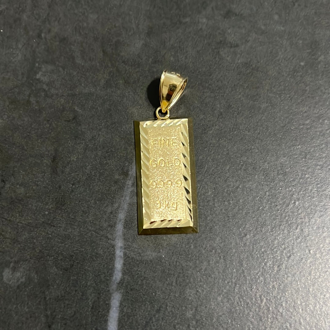 10k yellow gold bar medium size