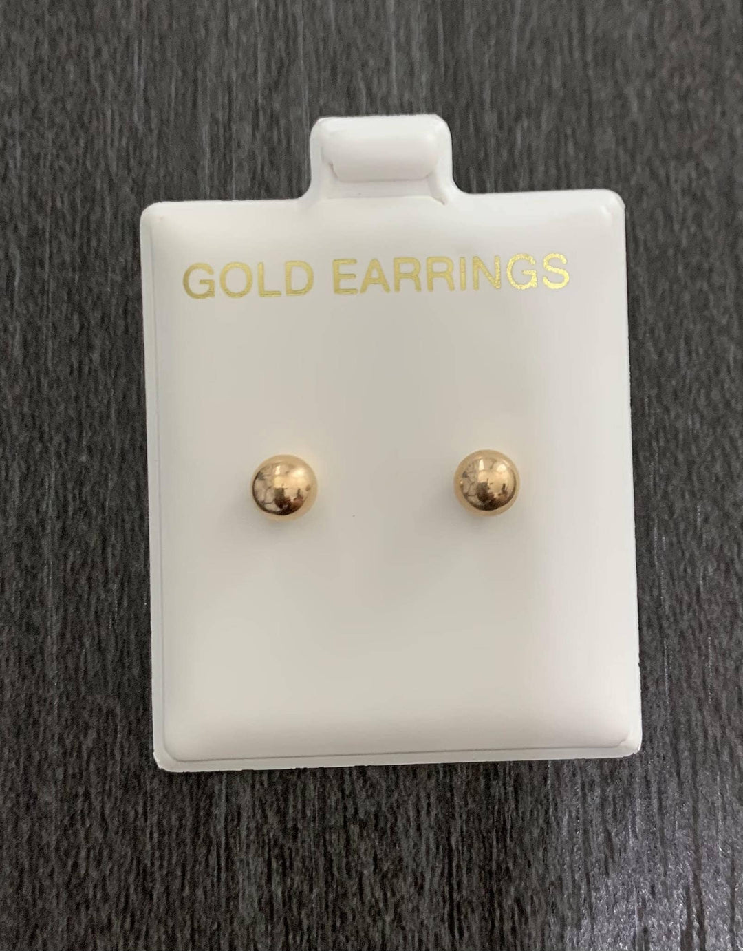 10K Solid Yellow Gold High Polish Ball Stud Earrings with Silicone Back