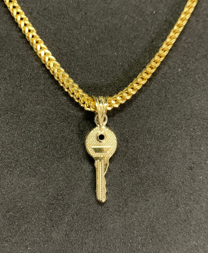 10K Yellow Gold .925 Sterling Silver Key Charm/Pendant