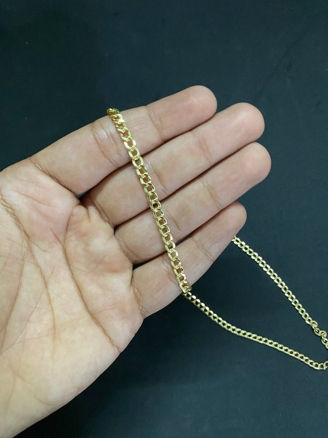 3.5mm Solid 10K Yellow Gold .925 Sterling Silver Miami Curb Link Chain 3.5mm 18"-26"