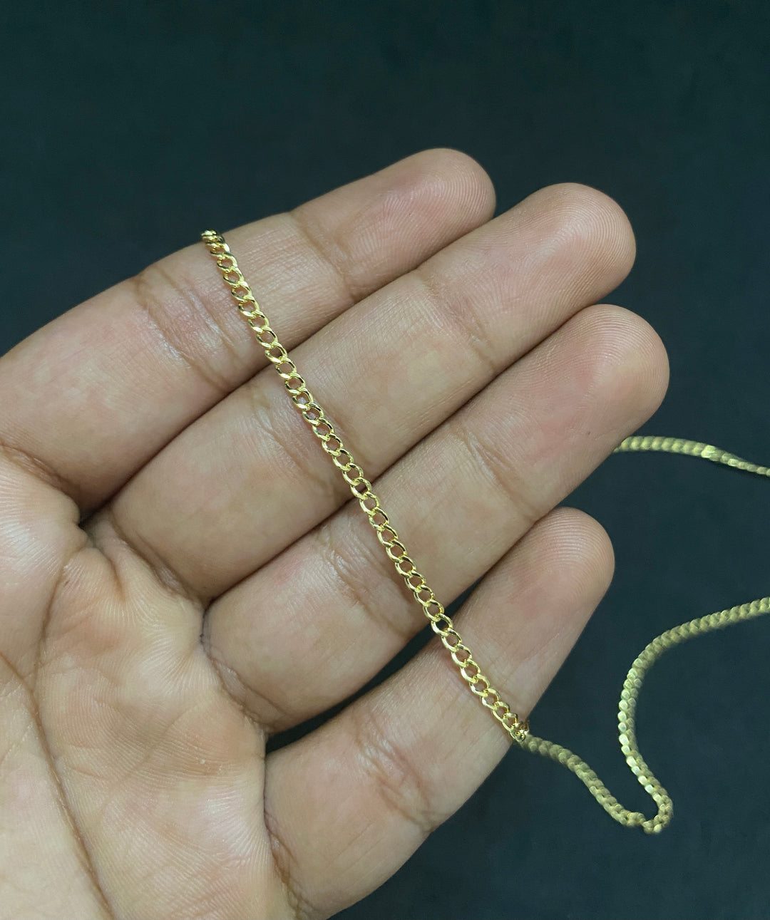 1.5mm Solid 10K Yellow Gold .925 Sterling Silver Miami Curb Link Chain 1.5mm 16"-24"