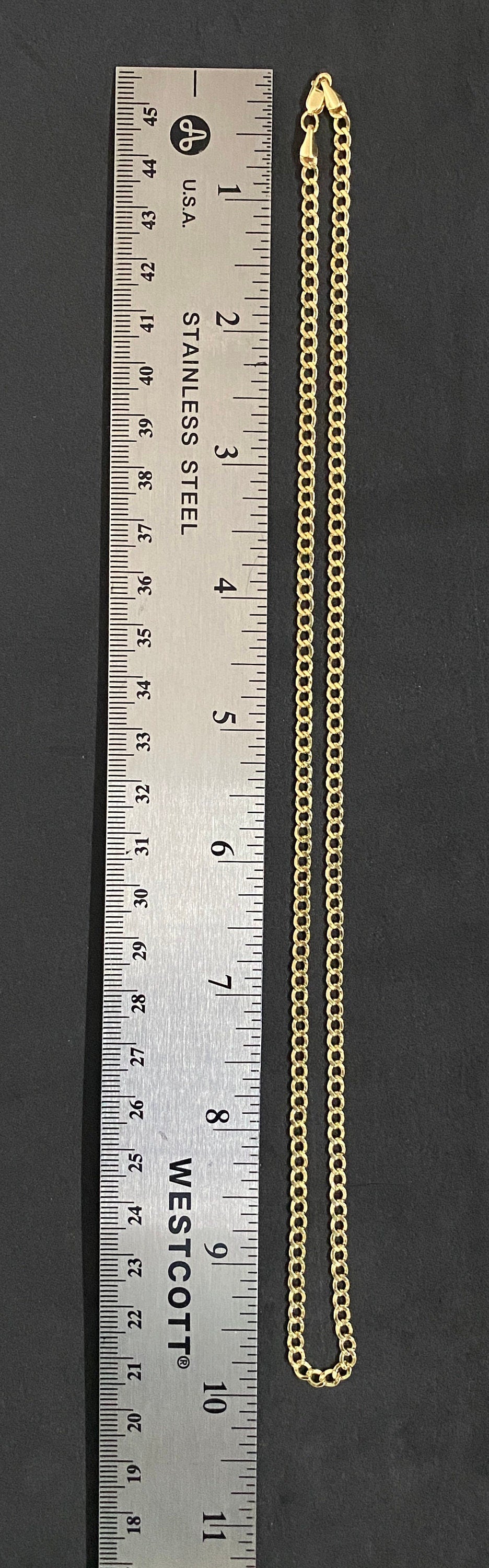 2.5mm Solid 10K Yellow Gold .925 Sterling Silver Miami Curb Link Chain 2.5mm 16"-24"