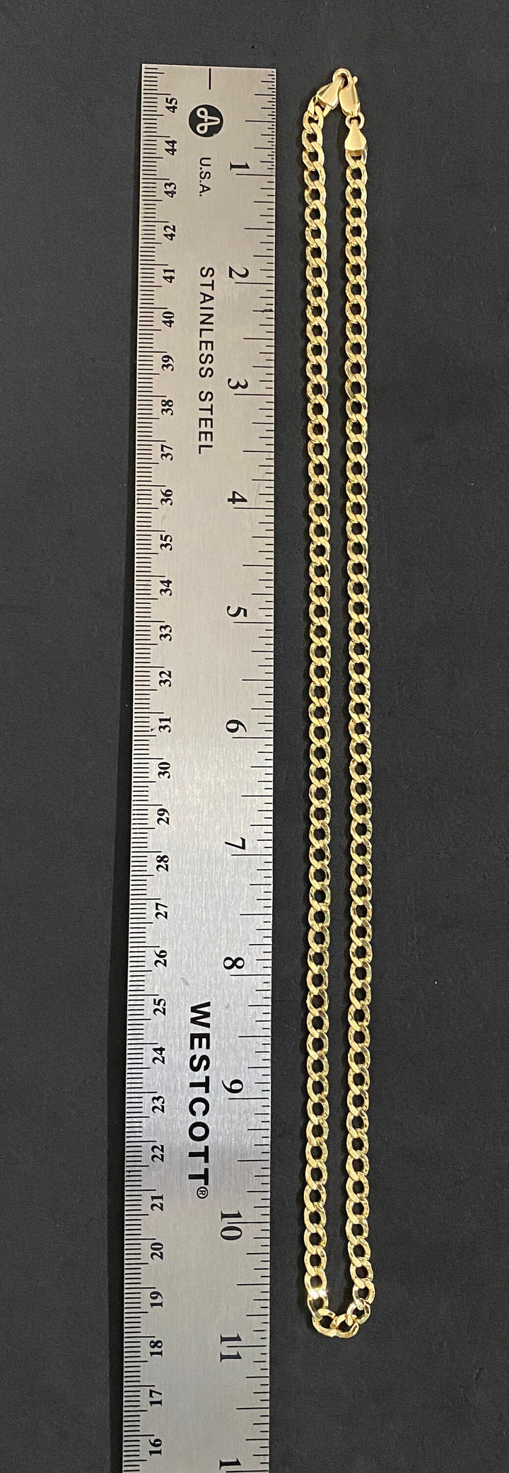 4mm Solid 10K Yellow Gold .925 Sterling Silver Miami Curb Link Chain 4mm 18"-26"