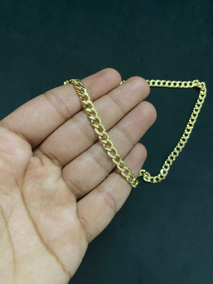 5mm Solid 10K Yellow Gold .925 Sterling Silver Miami Curb Link Chain 5mm 20"-26"