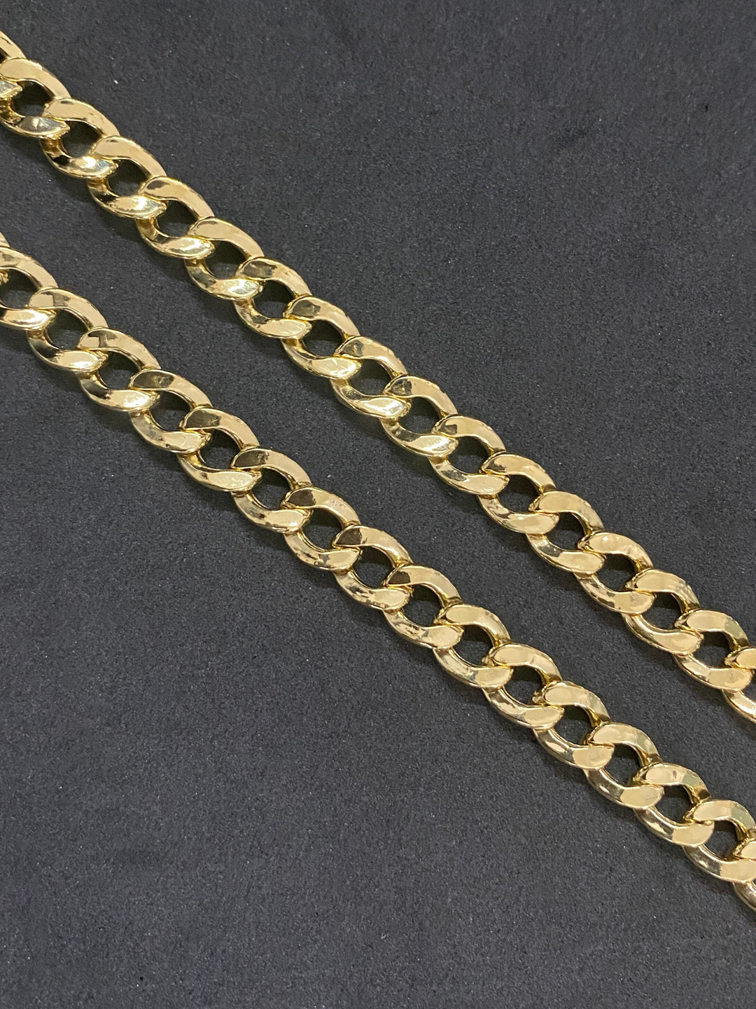 7mm Solid 10K Yellow Gold .925 Sterling Silver Miami Curb Link Chain 7mm 22"-26"