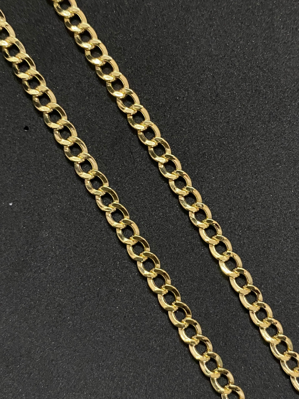 3.5mm Solid 10K Yellow Gold .925 Sterling Silver Miami Curb Link Chain 3.5mm 18"-26"