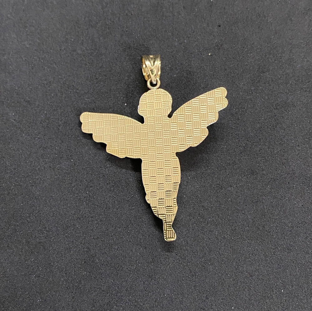 10K Yellow Gold .925 Sterling Silver Two Tone Baby Angel Charm/Pendant