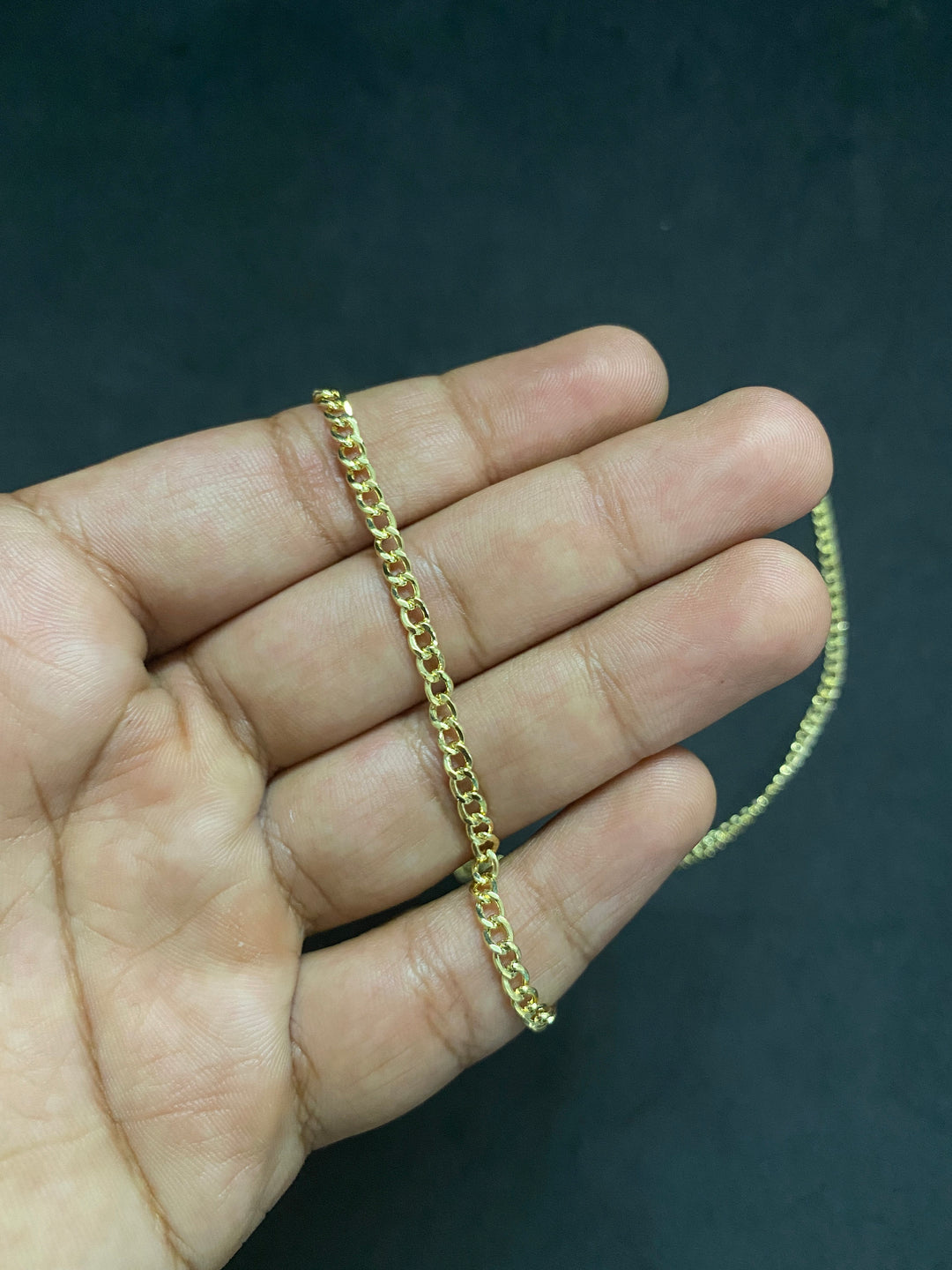 2.5mm Solid 10K Yellow Gold .925 Sterling Silver Miami Curb Link Chain 2.5mm 16"-24"