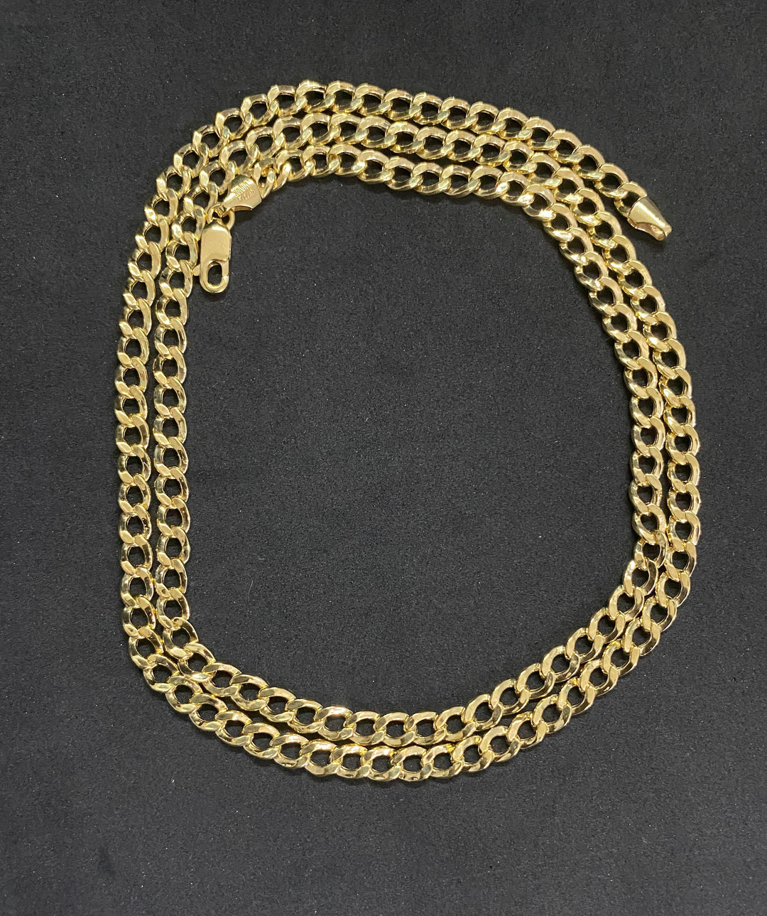 4mm Solid 10K Yellow Gold .925 Sterling Silver Miami Curb Link Chain 4mm 18"-26"
