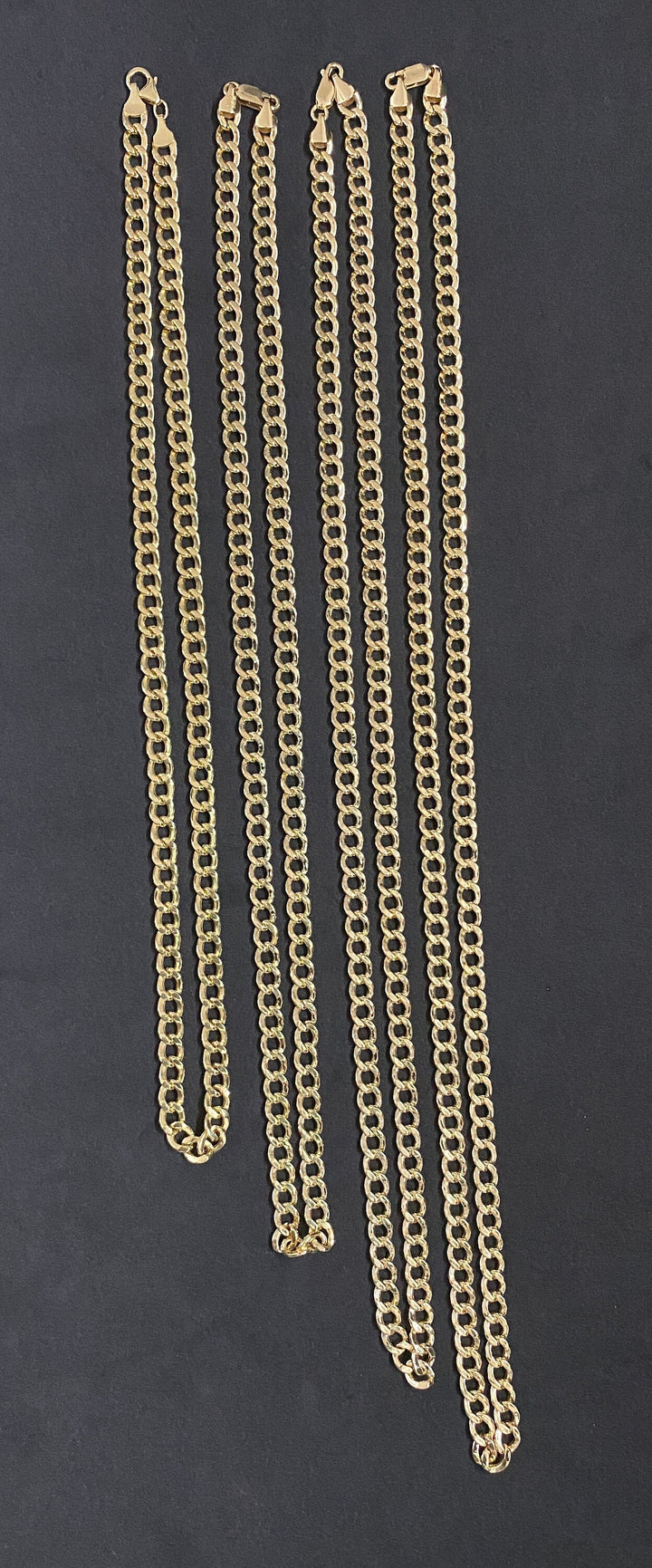 5mm Solid 10K Yellow Gold .925 Sterling Silver Miami Curb Link Chain 5mm 20"-26"