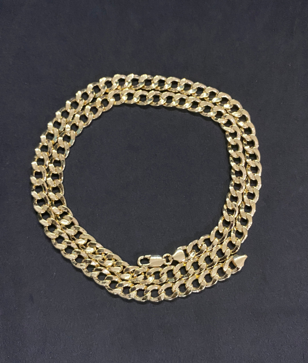 7mm Solid 10K Yellow Gold .925 Sterling Silver Miami Curb Link Chain 7mm 22"-26"