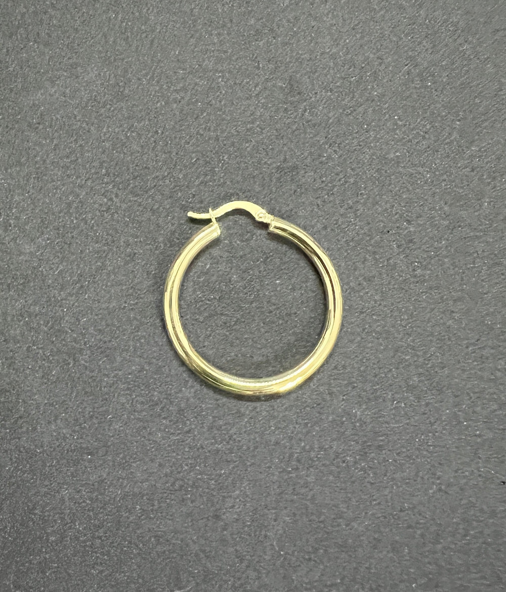 10K Yellow Gold .925 Sterling Silver Gold Round Hoop Earrings