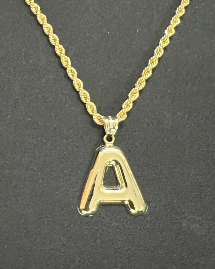 10K Yellow Gold .925 Personalized Initial/Alphabetical Letter Charm/Pendant