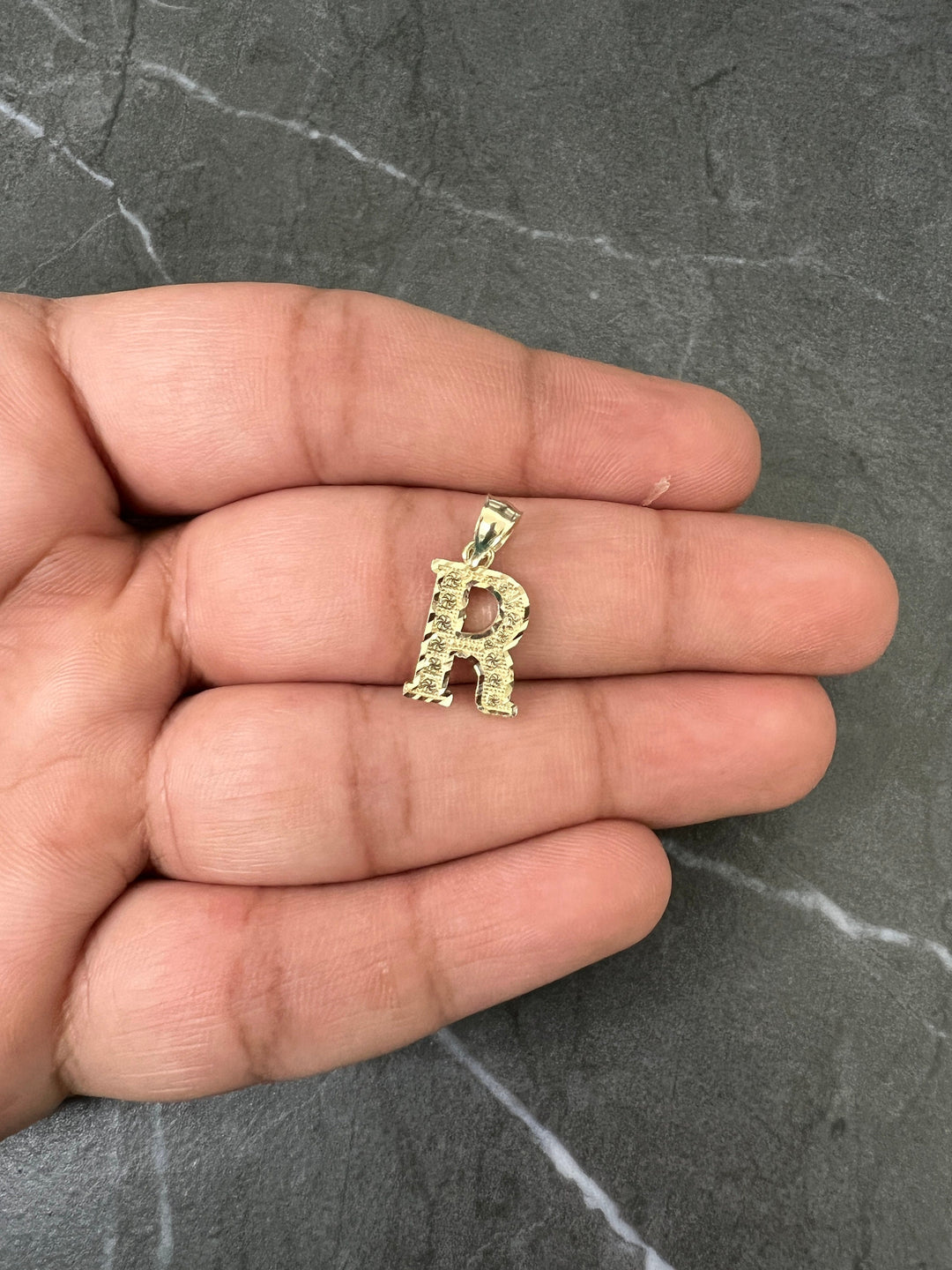 Authentic 10K Gold Initial Letter Charm/Pendant - Small