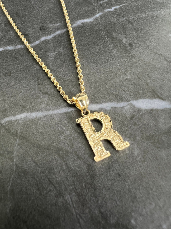 Authentic 10K Gold Initial Letter Charm/Pendant - Small