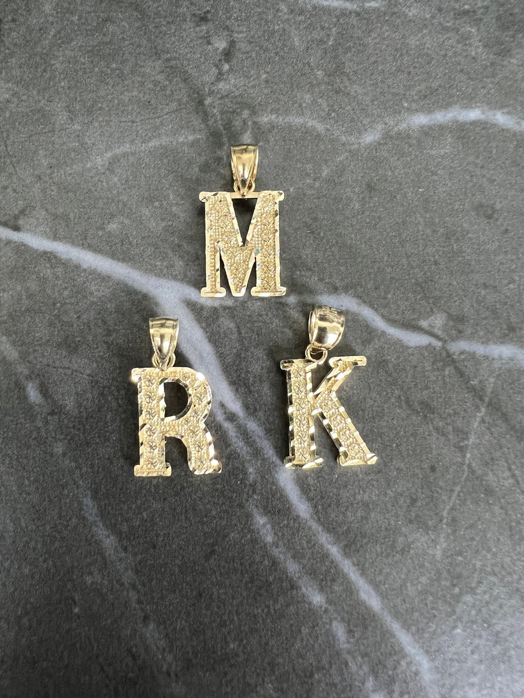 Authentic 10K Gold Initial Letter Charm/Pendant - Small