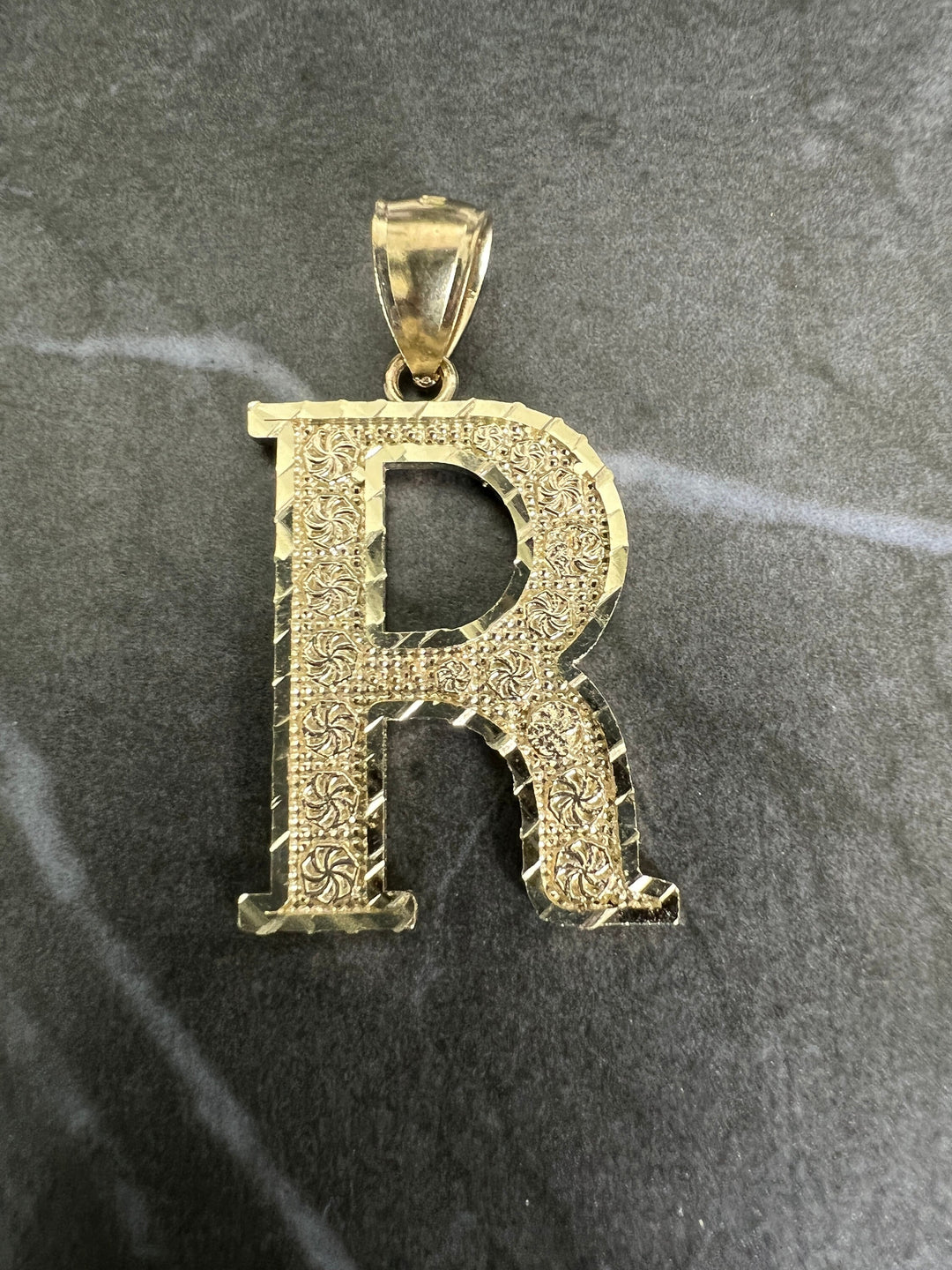 Authentic 10K Gold Initial Letter Charm/Pendant - Large