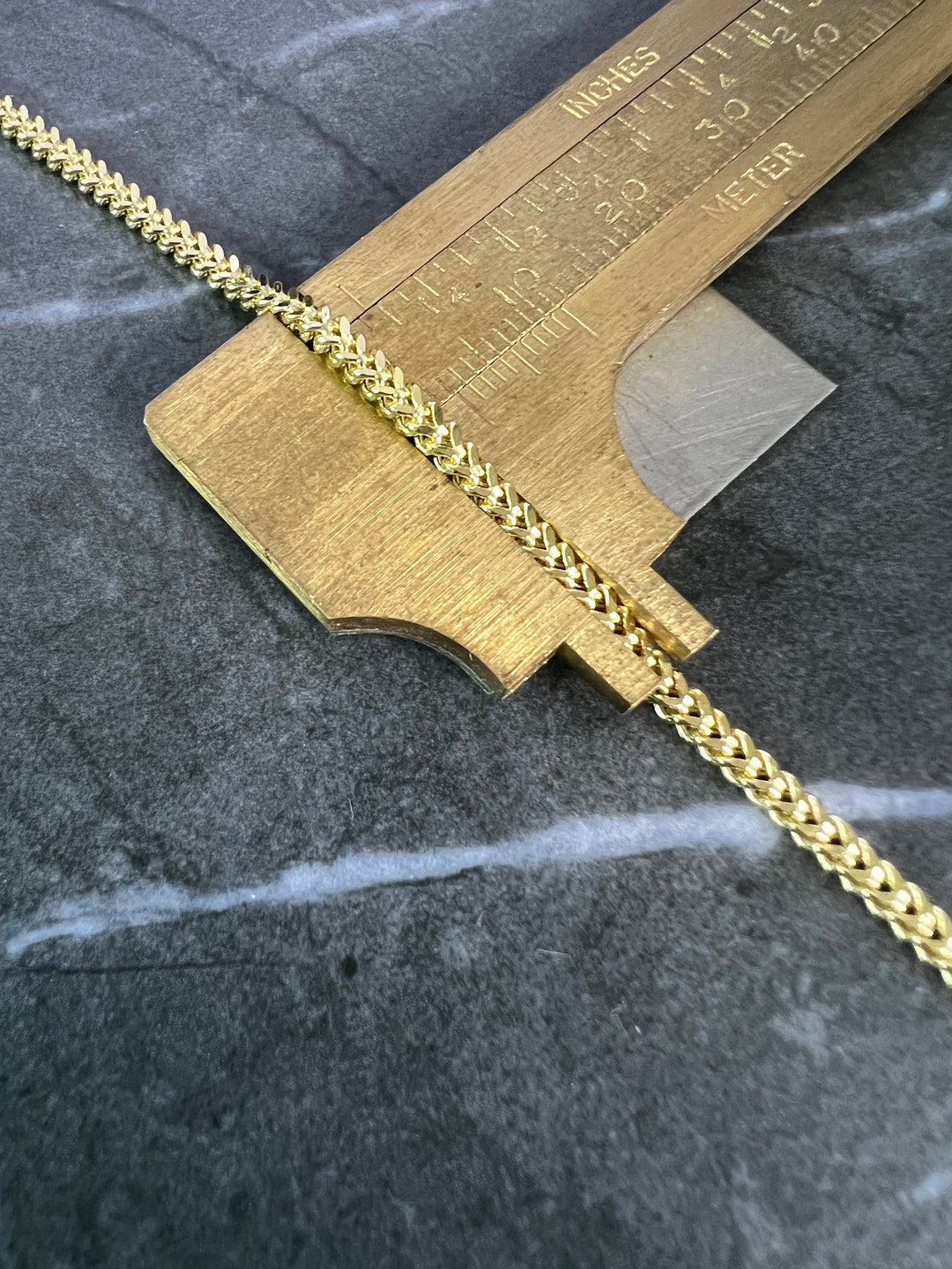 2mm Solid 10K Yellow Gold .925 Sterling Silver Franco Chain Gold Necklace 2mm 16"-28", Gold Chain for Men and Women, Diamond Cut Gold Franco