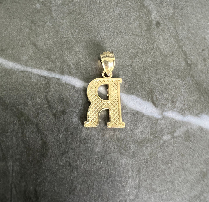 Authentic 10K Gold Initial Letter Charm/Pendant - Small