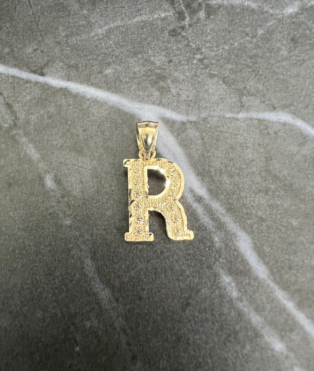 Authentic 10K Gold Initial Letter Charm/Pendant - Small