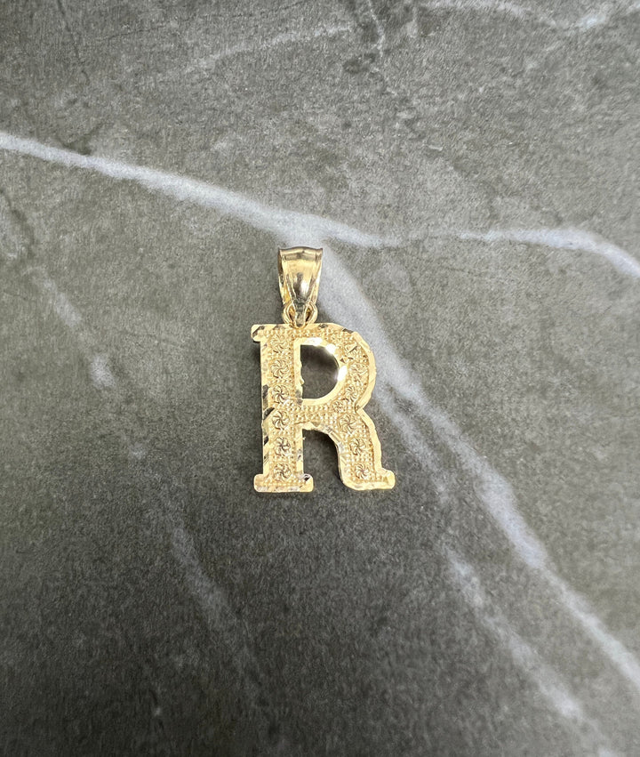 Authentic 10K Gold Initial Letter Charm/Pendant - Small