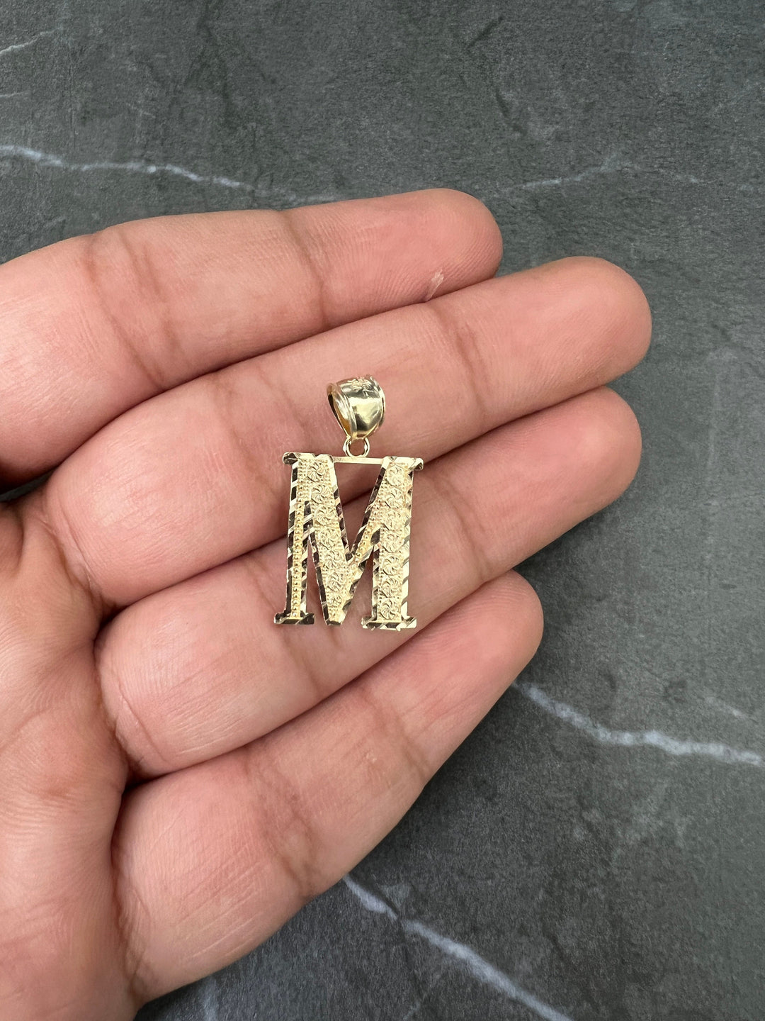 Authentic 10K Gold Initial Letter Charm/Pendant - Medium