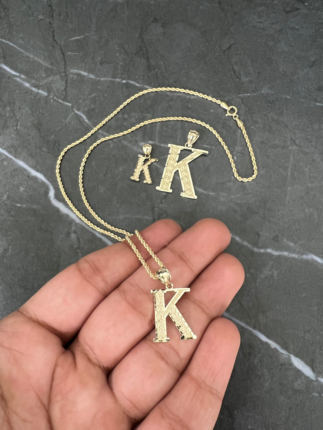 Authentic 10K Gold Initial Letter Charm/Pendant